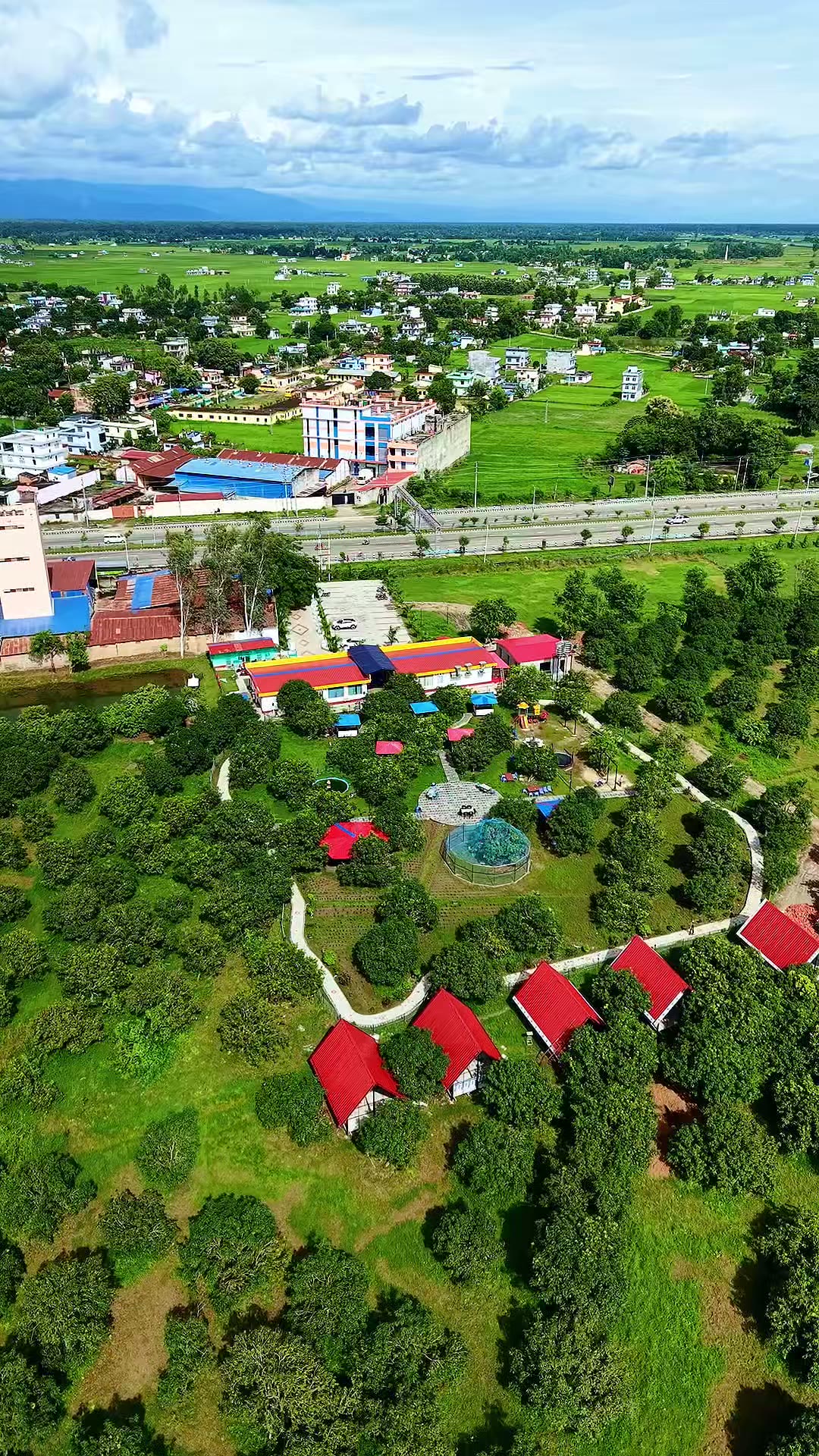 The orchard villas seen from above